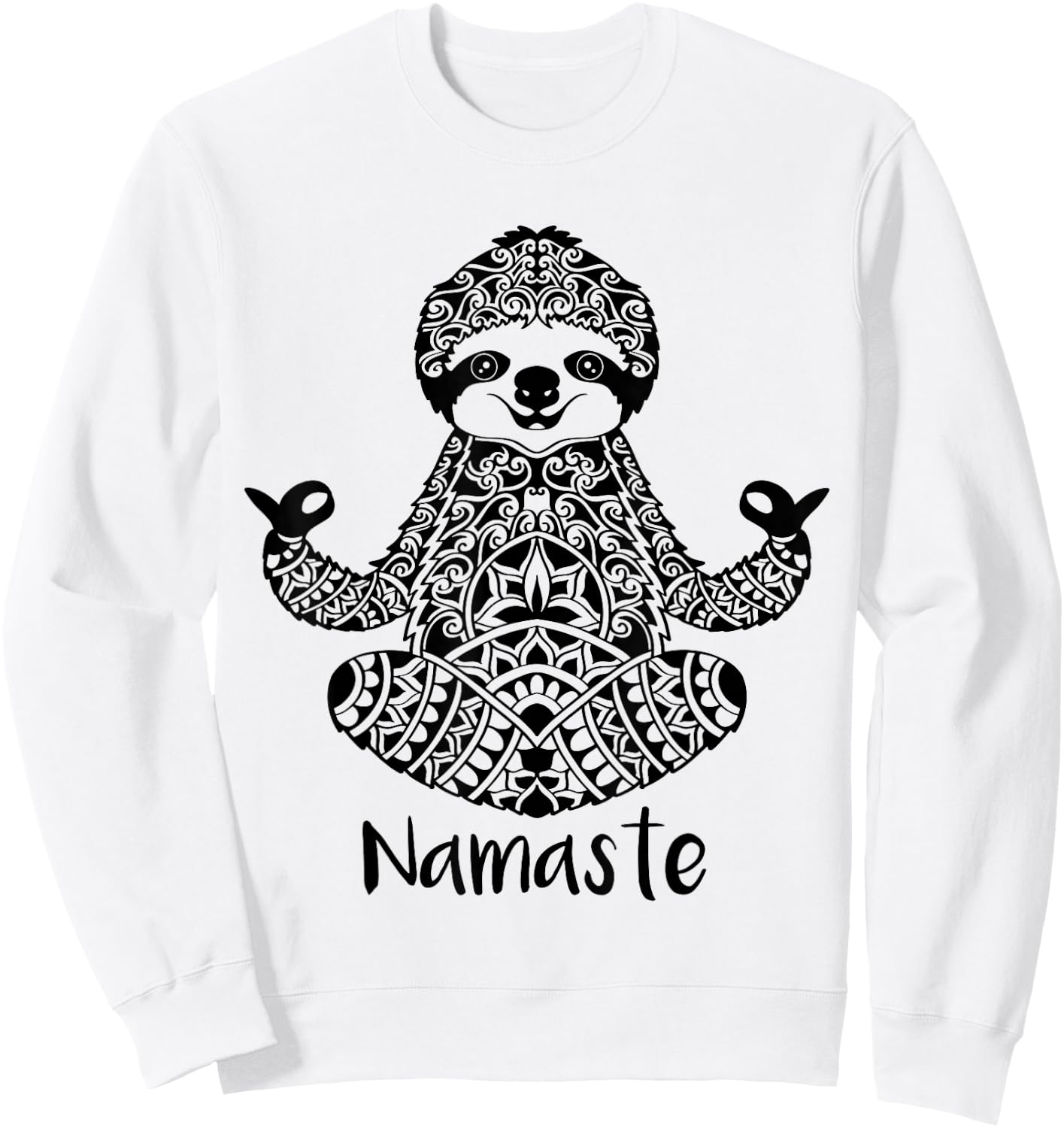Namaste Sloth Yoga Easy Pose Sweatshirt - Sweatshirt | White