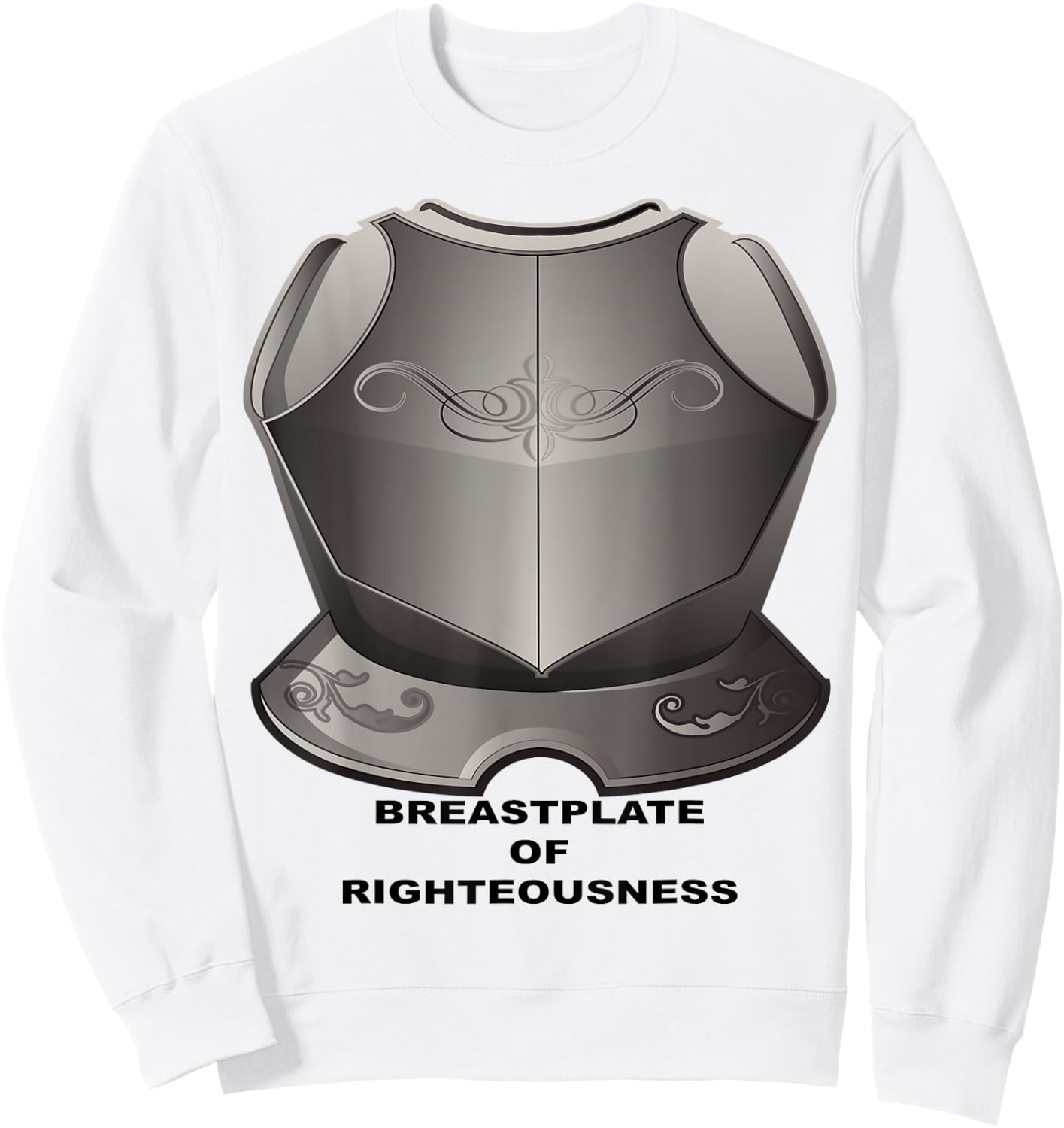 Breastplate of Righteousness Christian Sweatshirt - Sweatshirt | White