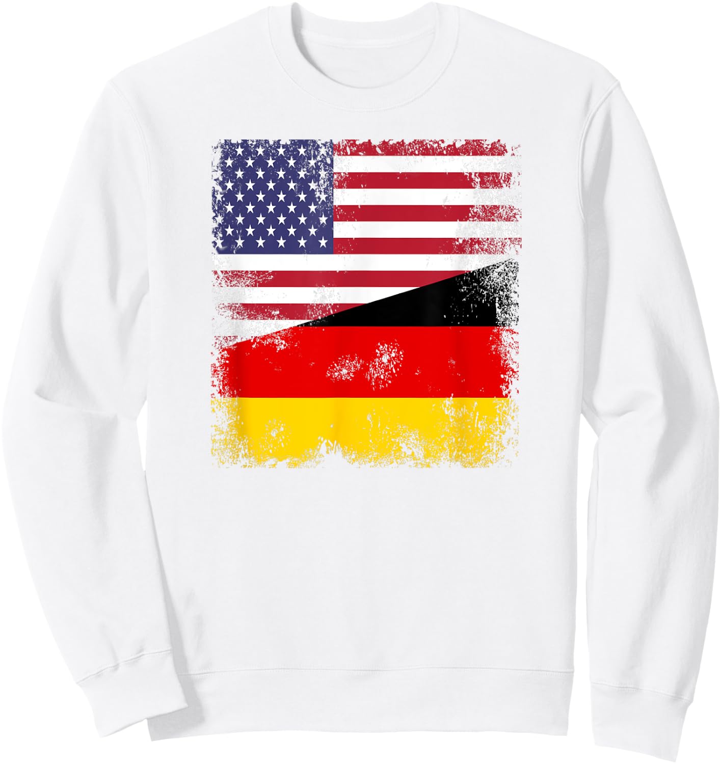 Half German Flag | Vintage Germany USA Gift Sweatshirt - Sweatshirt | White