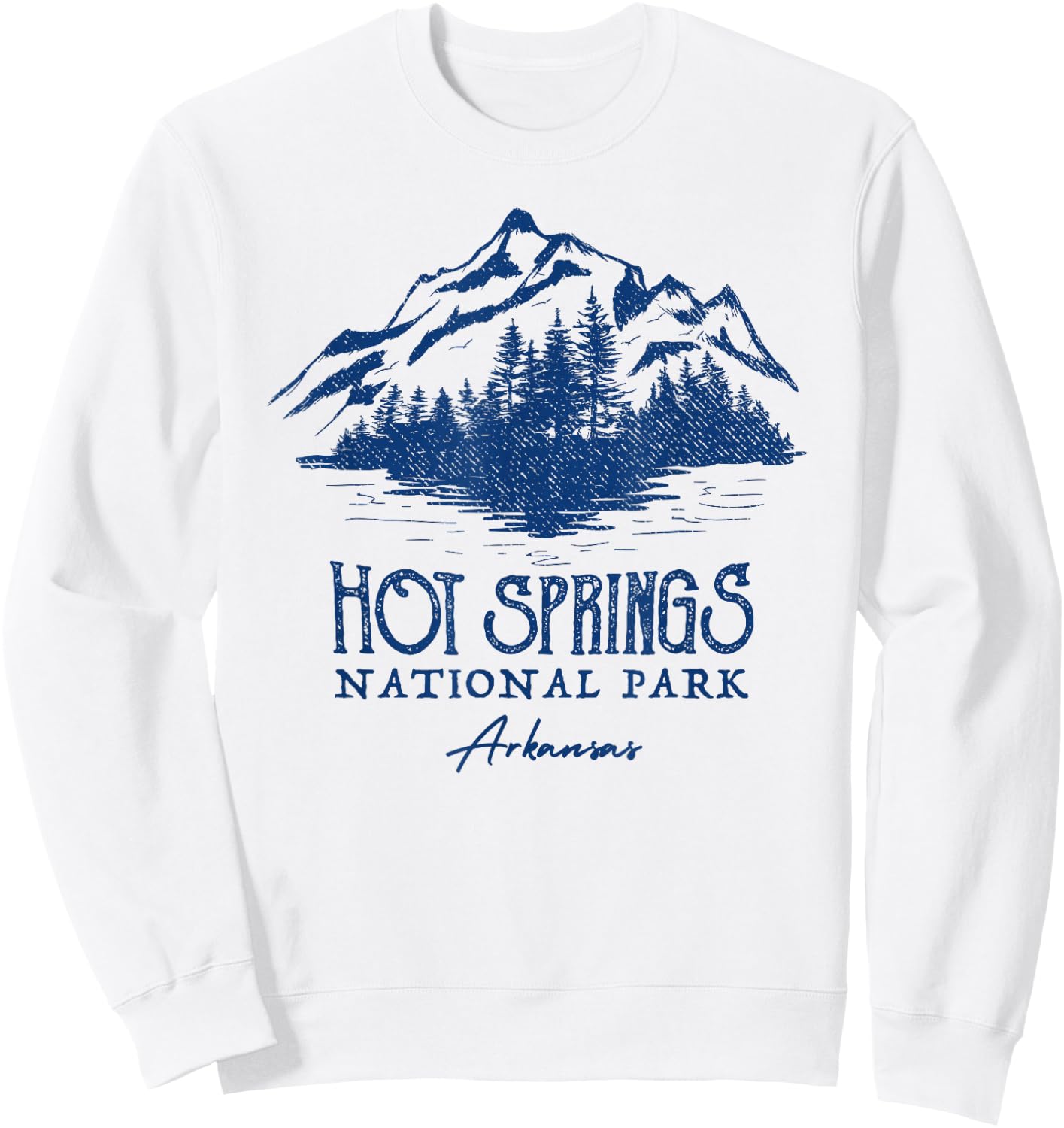 Vintage Hot Springs National Park Arkansas Sweatshirt - Sweatshirt | White