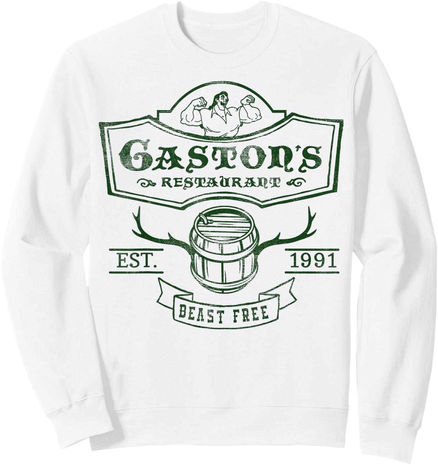 Disney Beauty and the Beast Gaston's Pub Graphic Sweatshirt - Sweatshirt | White