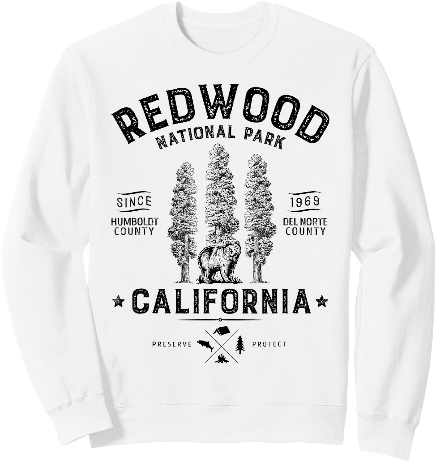 Redwood National Park T Shirt Vintage California Bear Gifts Sweatshirt - Sweatshirt | White