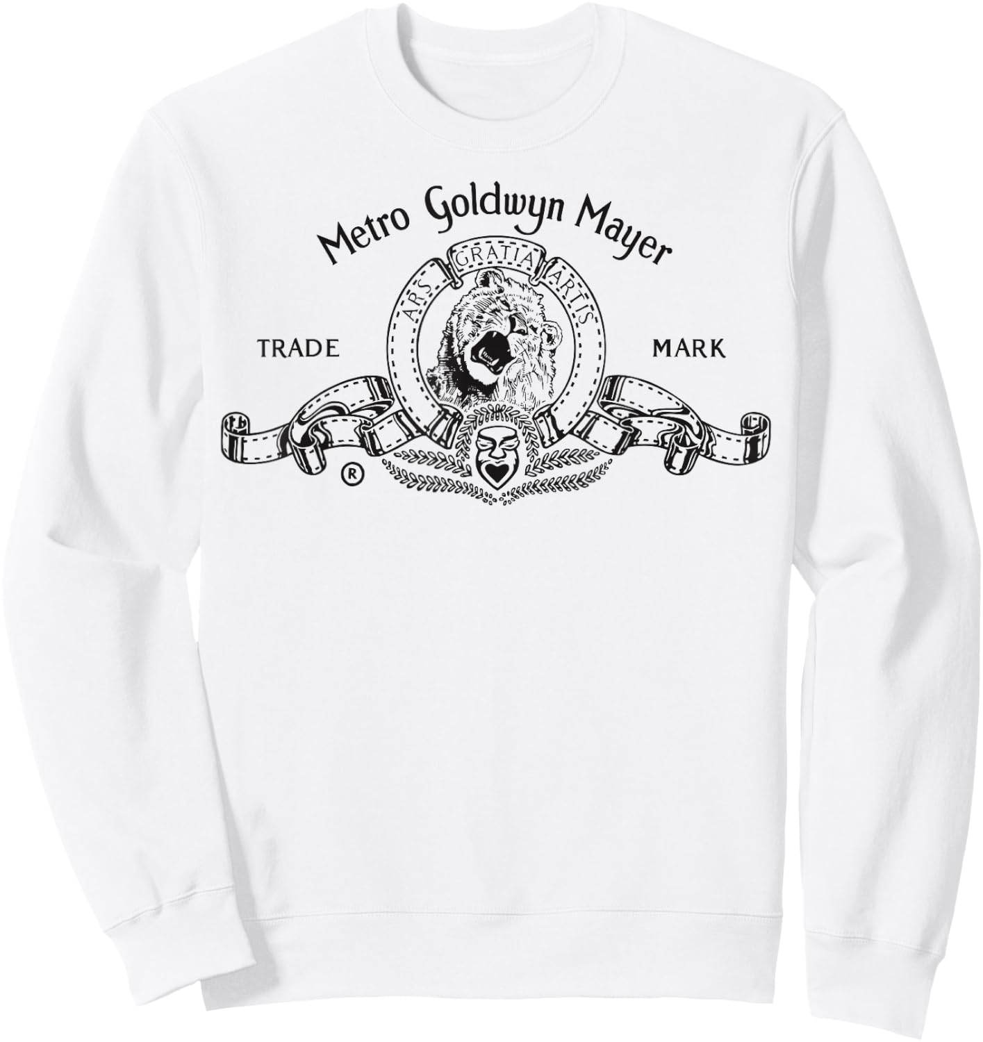 MGM Classic Lion Outlined Logo Sweatshirt - Sweatshirt | White