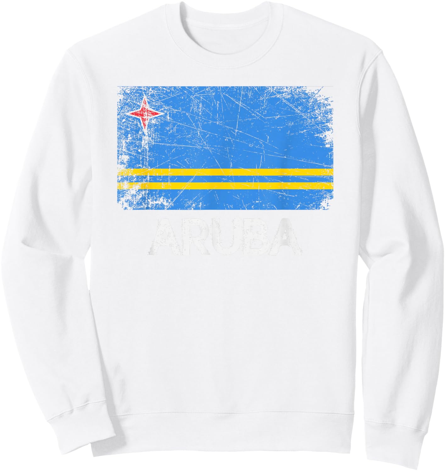 Aruban Flag | Vintage Made In Aruba Gift Sweatshirt - Sweatshirt | White