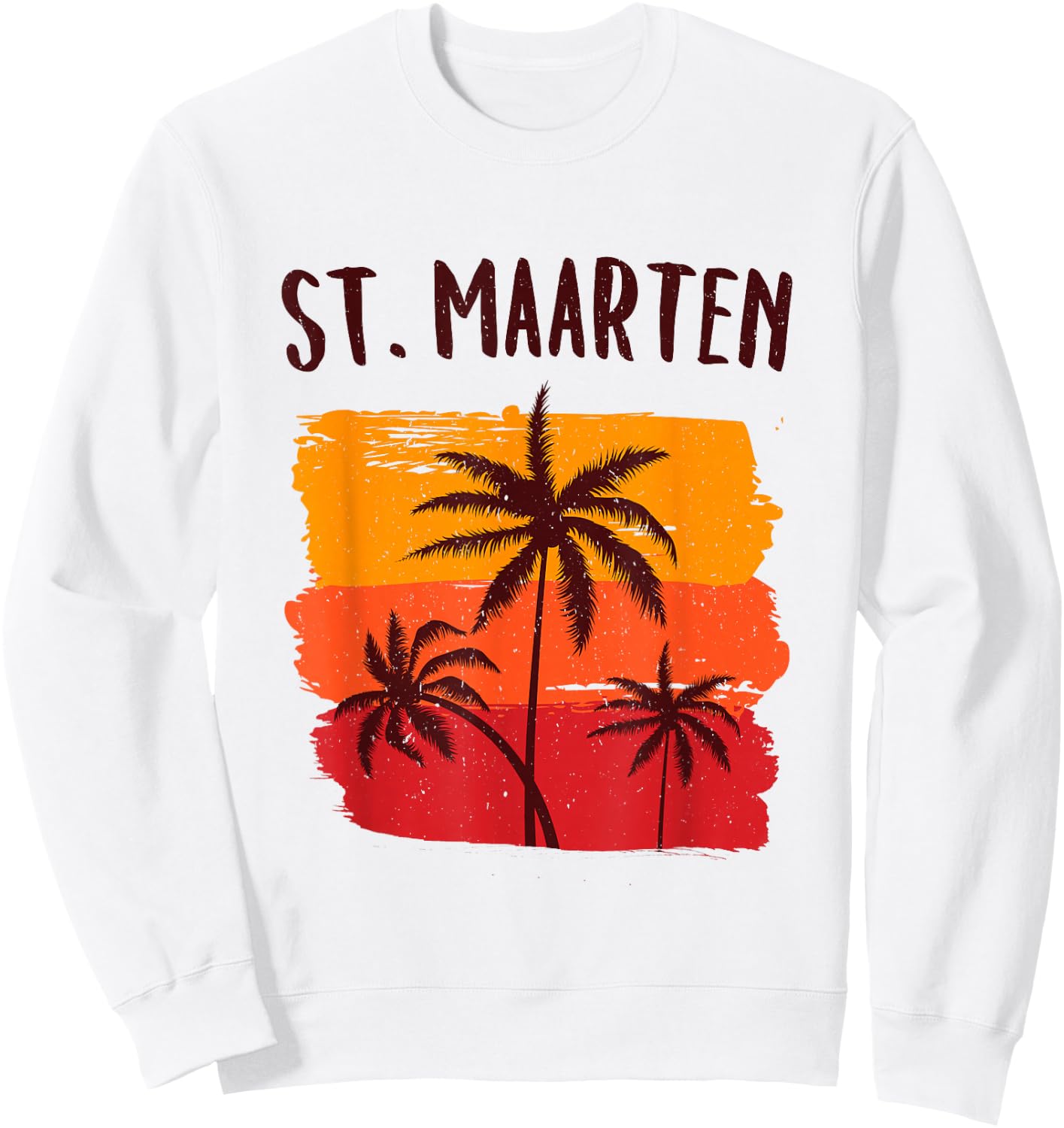 St. Maarten Retro Tropical Cruise Vacation Souvenir Graphic Sweatshirt - Sweatshirt | White