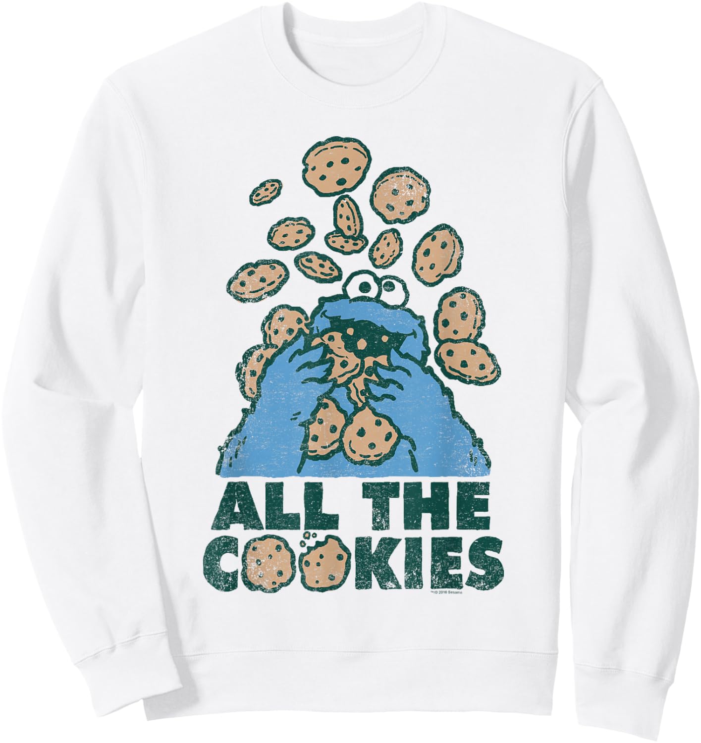 Sesame Street Cookie Monster All the Cookies Sweatshirt - Sweatshirt | White