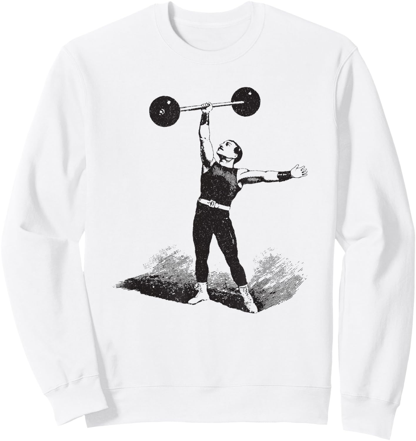 Big Texas Circus Old Time Strongman Weightlifter Sweatshirt - Sweatshirt | White