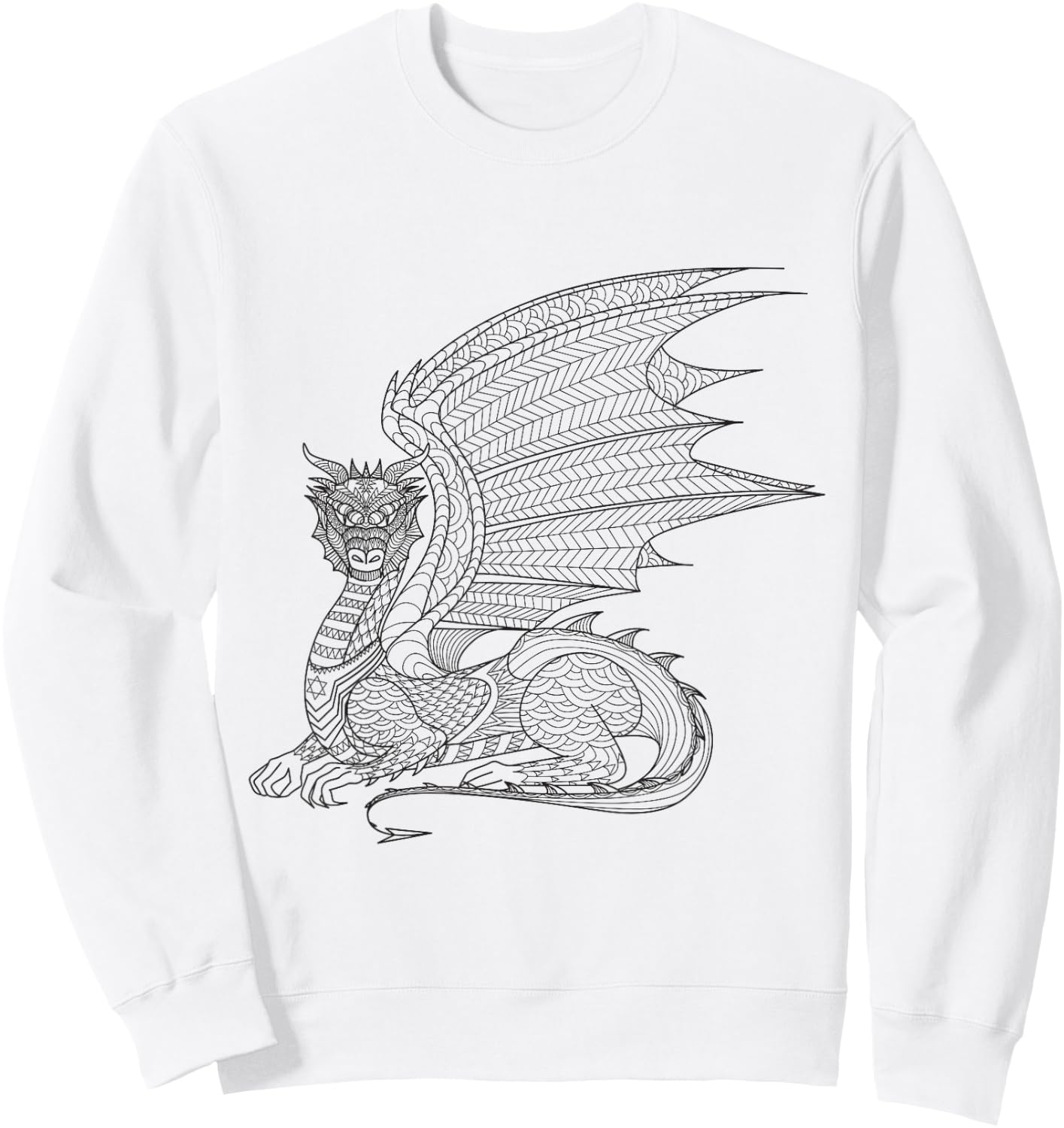 Magical Dragon - Color Your Own Colorific Design Sweatshirt - Sweatshirt | White