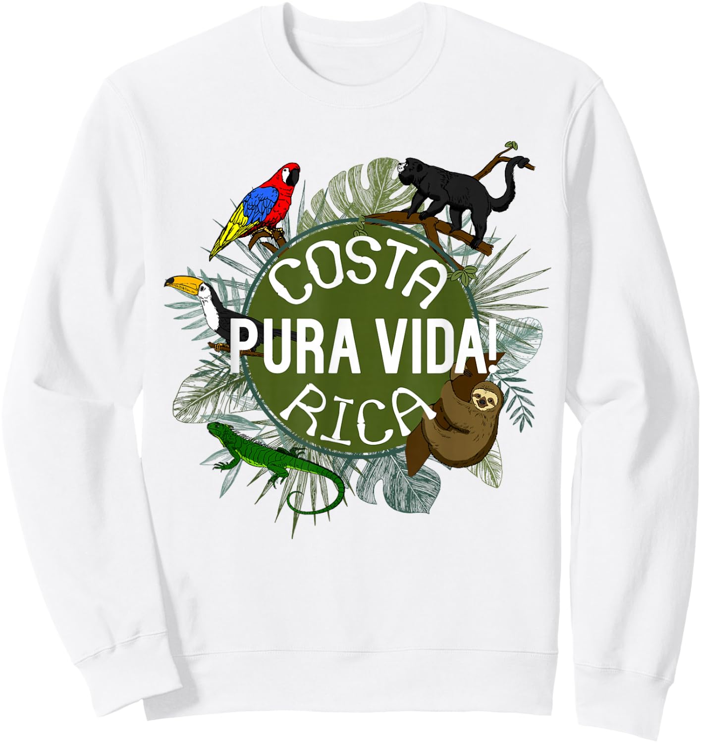 Pura Vida Costa Rica ! Party Animals! Sweatshirt - Sweatshirt | White