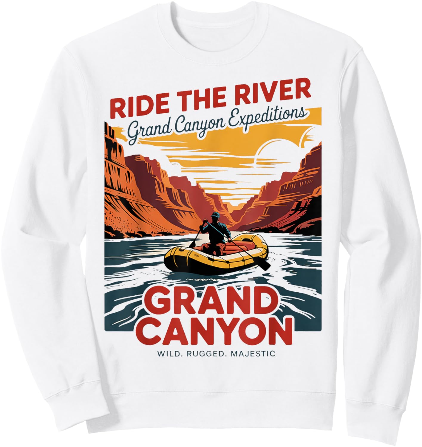 Grand Canyon Colorado River Rafting Vintage Sweatshirt - Sweatshirt | White