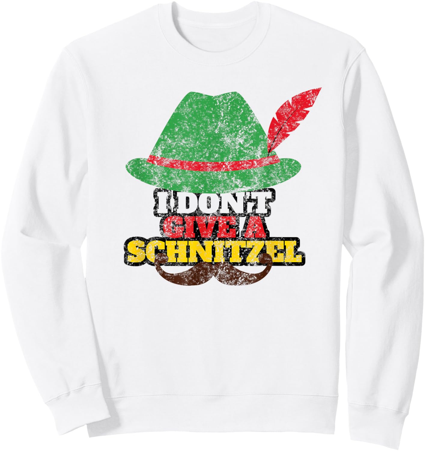 Vintage Oktoberfest I Don't Give A Schnitzel Fun Gift Sweatshirt - Sweatshirt | White