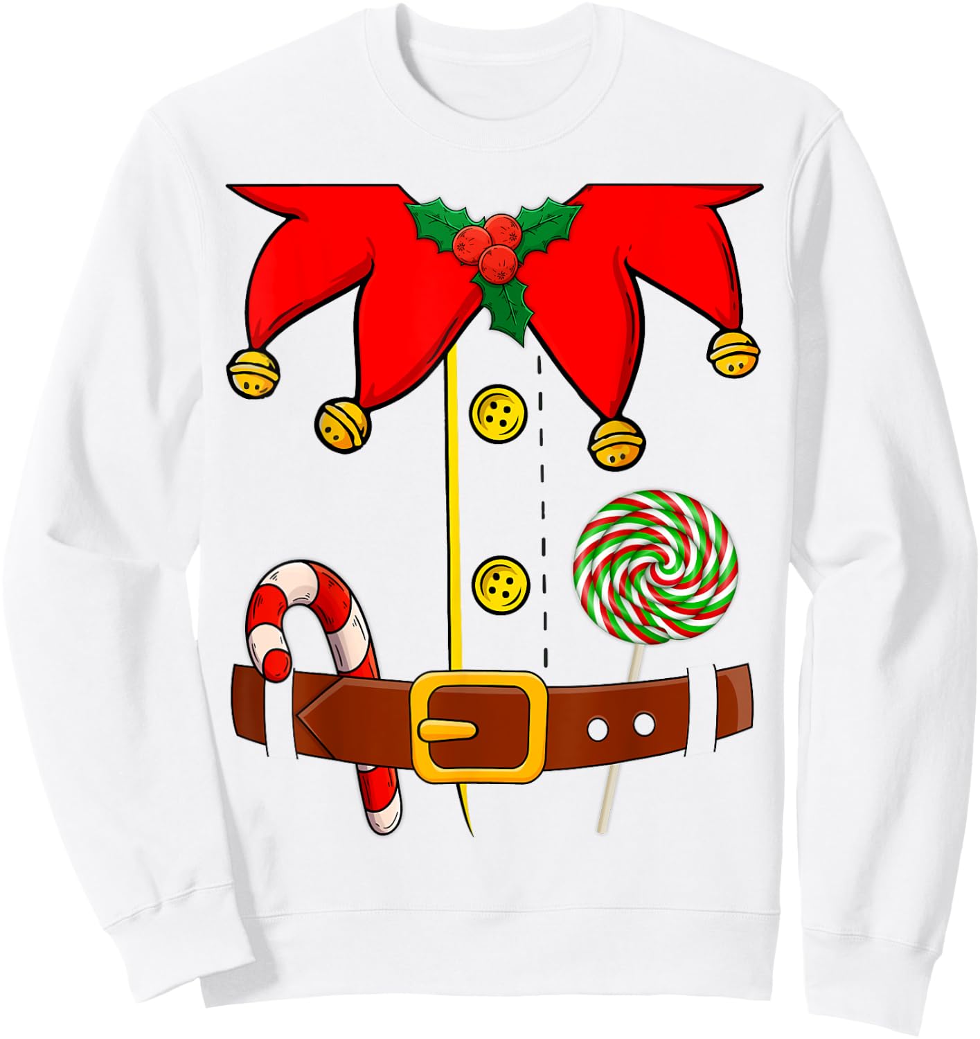 Elf Costume Elves Lover Family Matching Merry Christmas PJS Sweatshirt - Sweatshirt | White