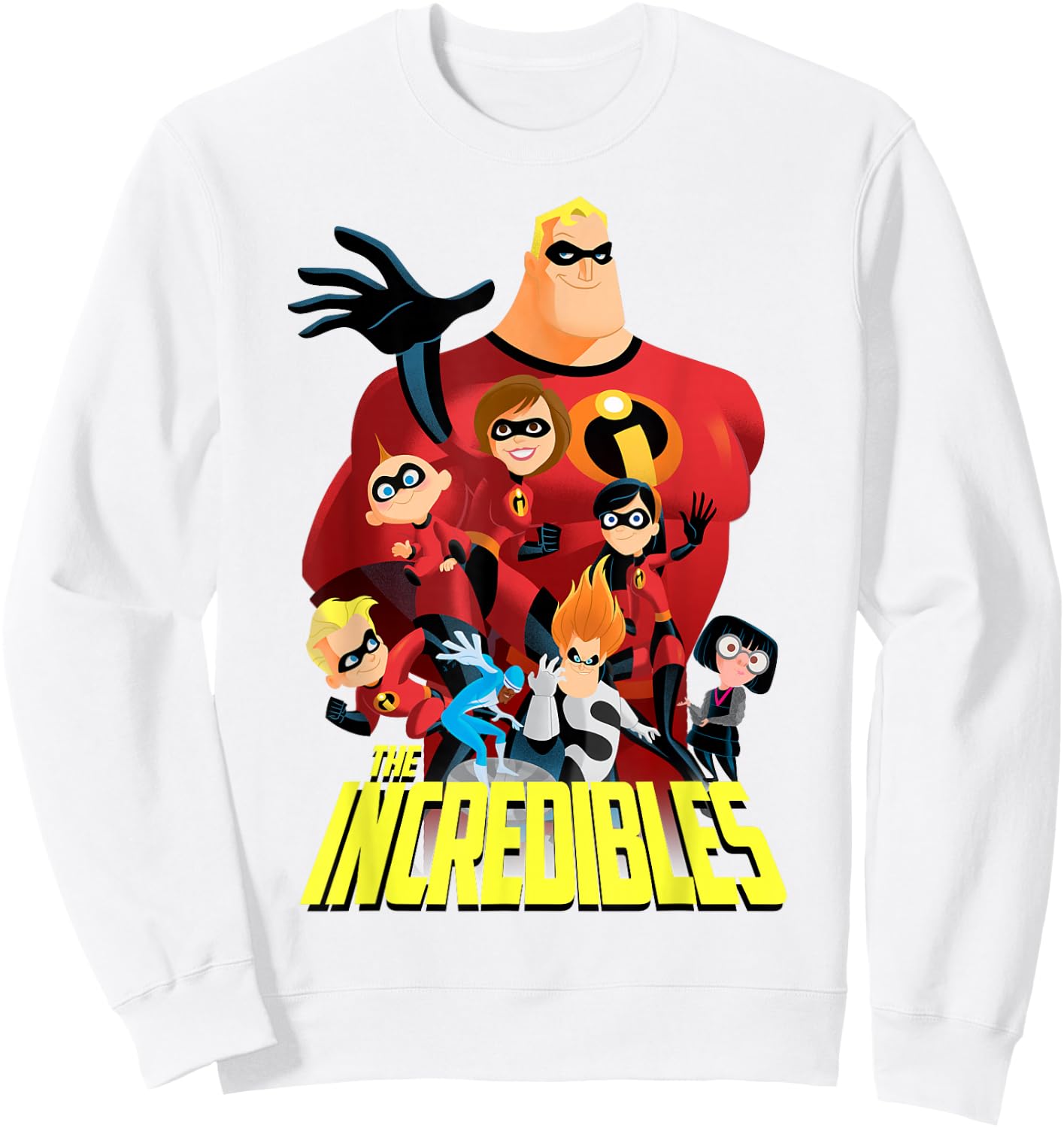 Disney Pixar The Incredibles Bold Movie Logo Group Shot Sweatshirt - Sweatshirt | White