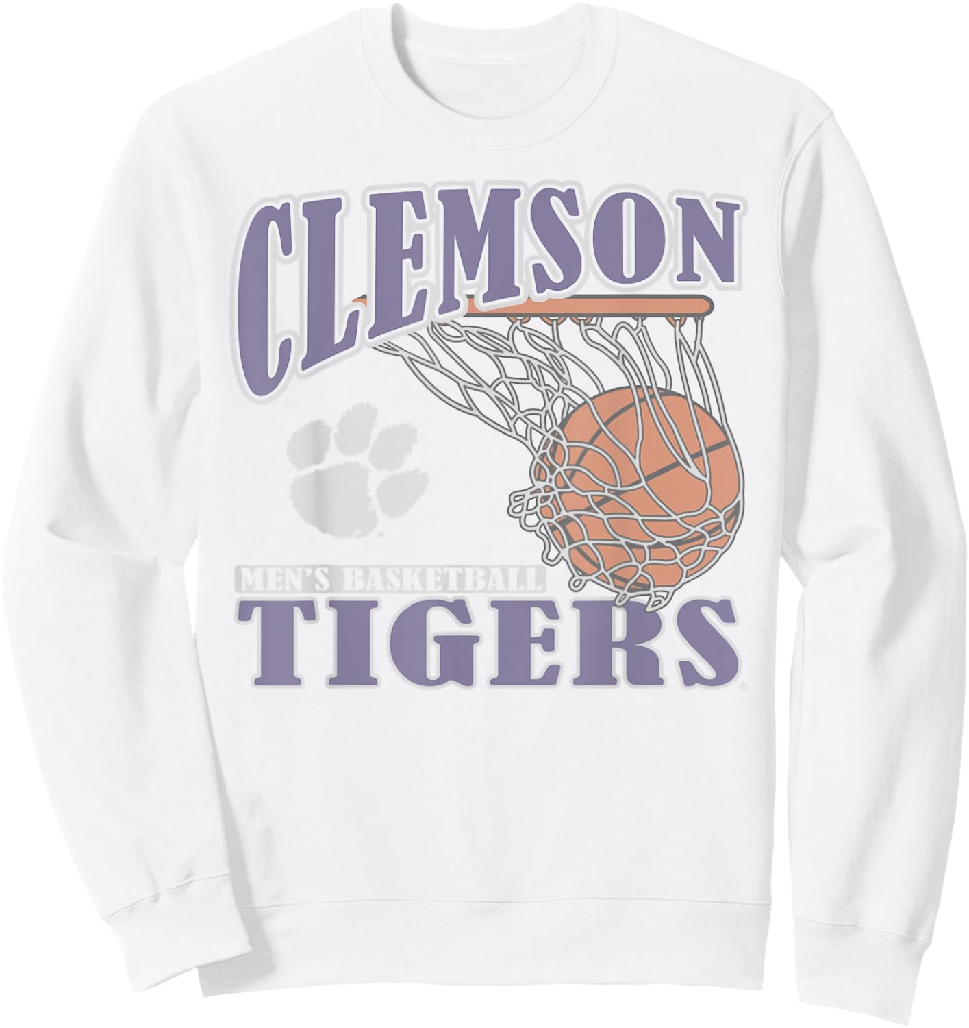 Clemson Tigers Basketball Vintage Lift Orange Sweatshirt - Sweatshirt | White