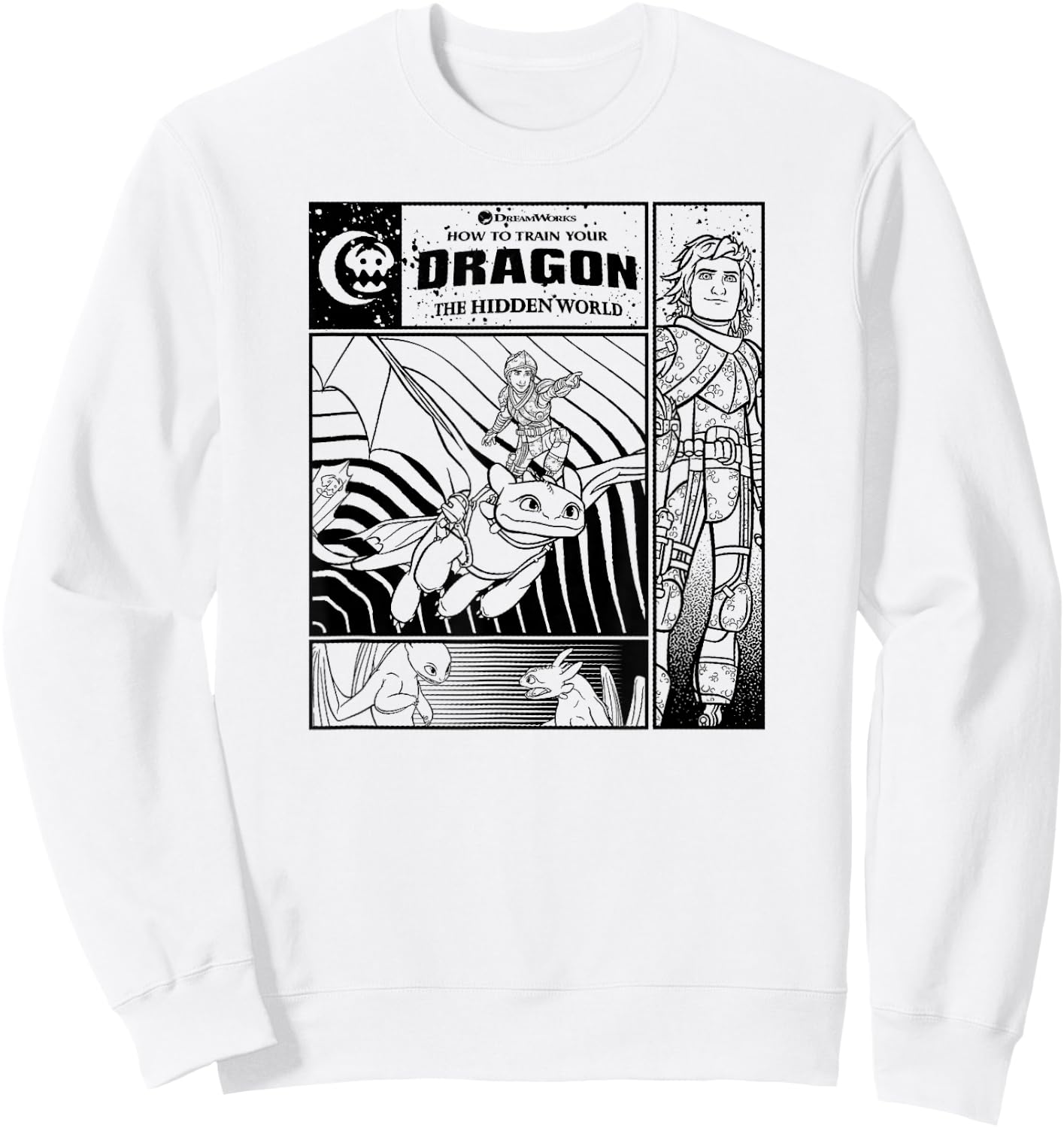 How to Train Your Dragon 3 Four Panel Sweatshirt - Sweatshirt | White