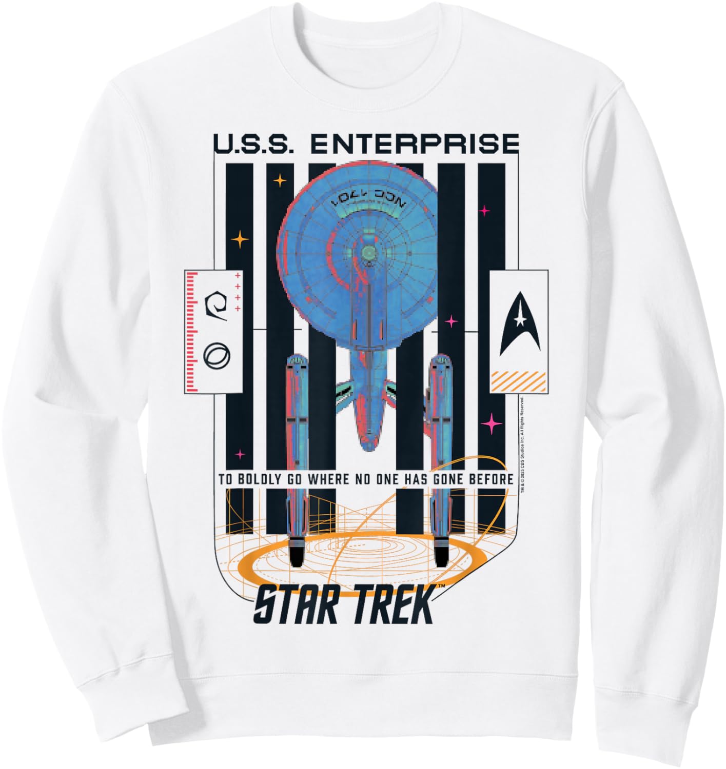 Star Trek: The Original Series U.S.S. Enterprise Top Veiw Sweatshirt - Sweatshirt | White