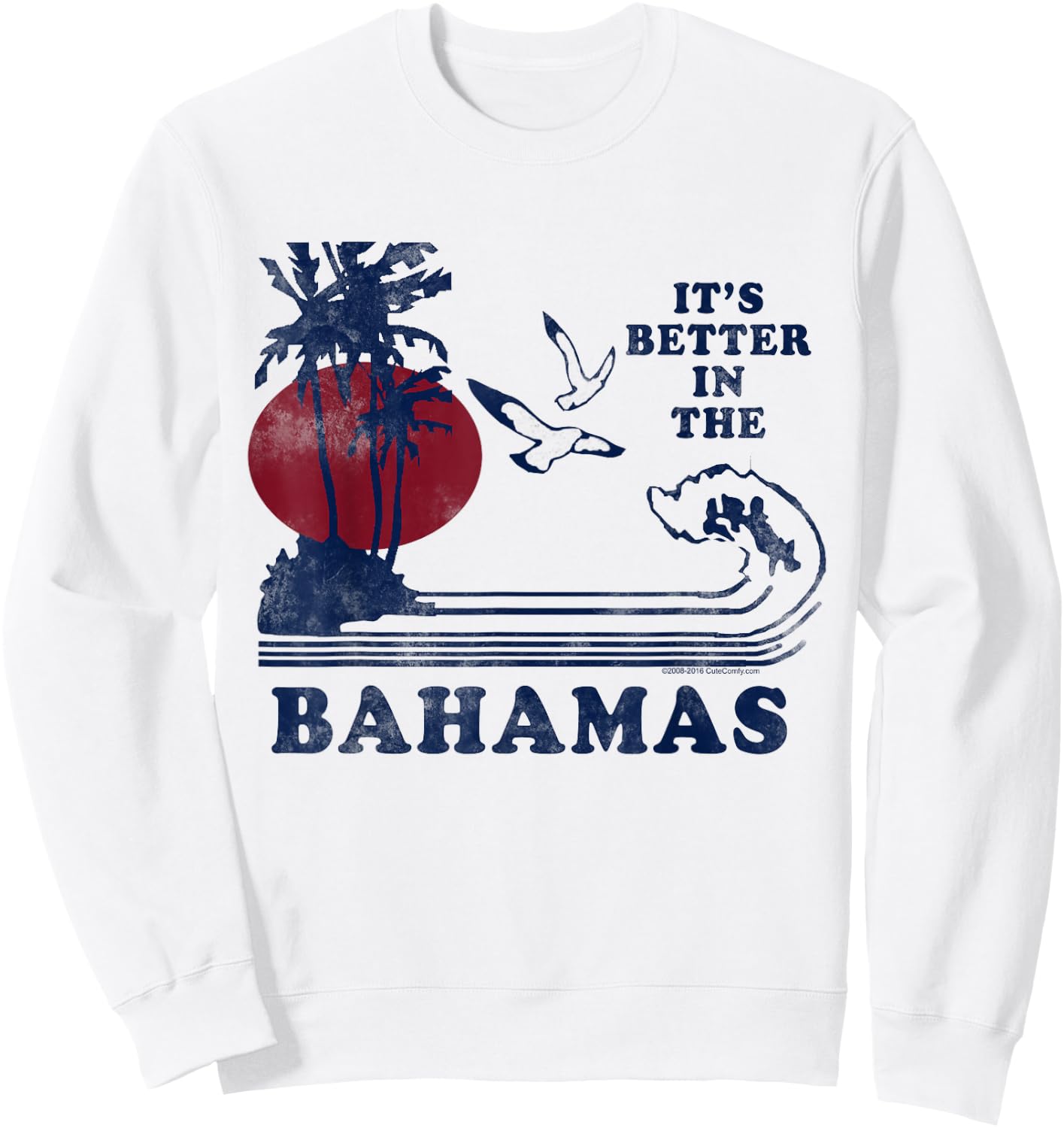 It's Better in The Bahamas Vintage 80s 70s Retro Souvenir Sweatshirt - Sweatshirt | White