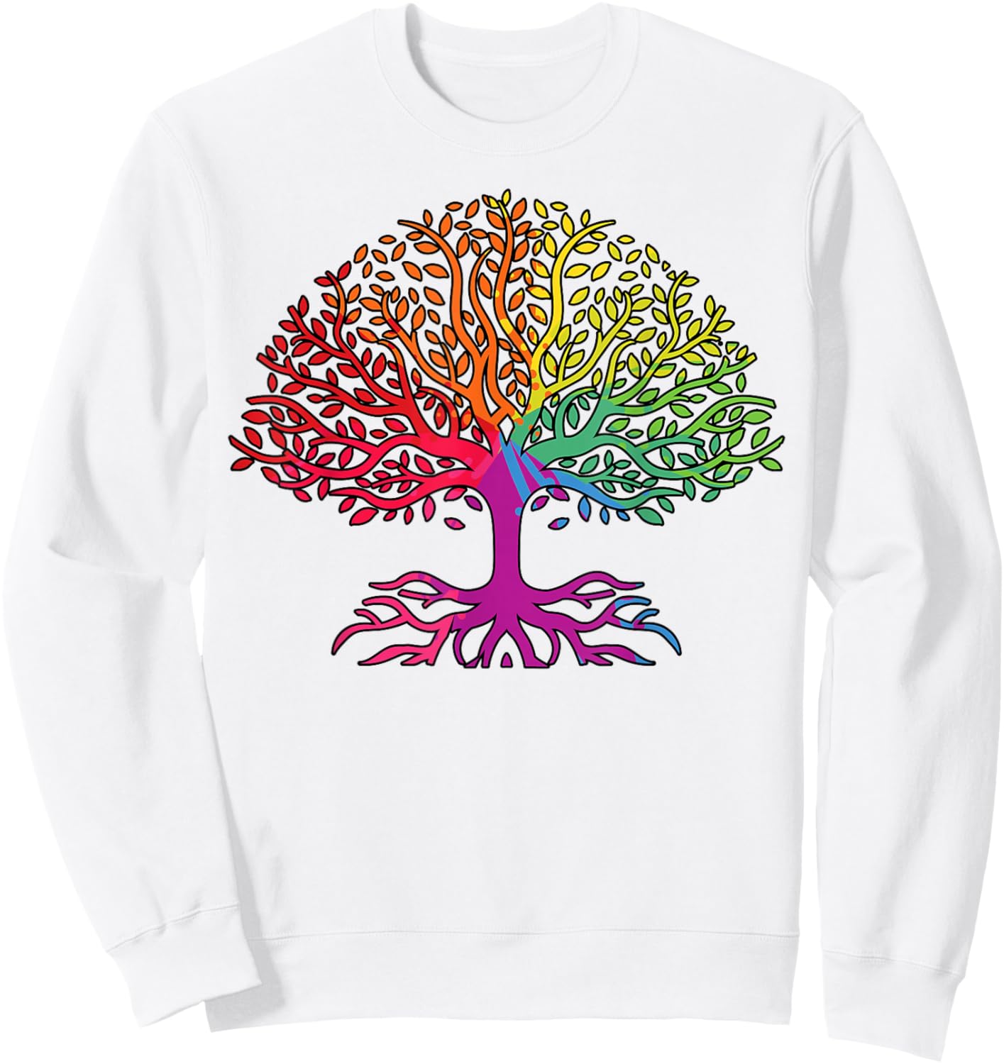 Rainbow Flag Tree of Life LGBT Gay Pride Month LGBTQ Ally Sweatshirt - Sweatshirt | White