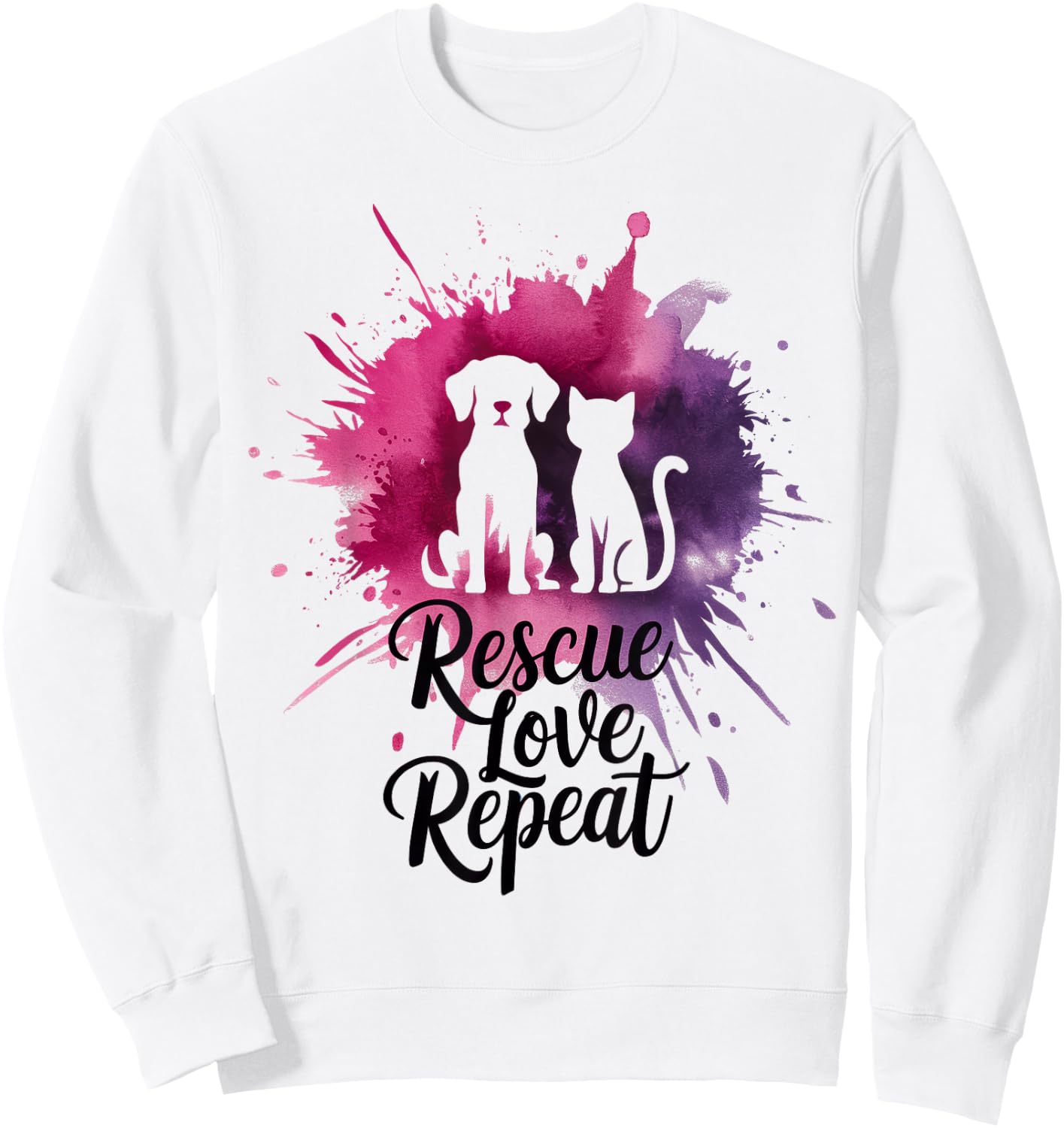 Rescue Love Repeat Sweatshirt - Sweatshirt | White