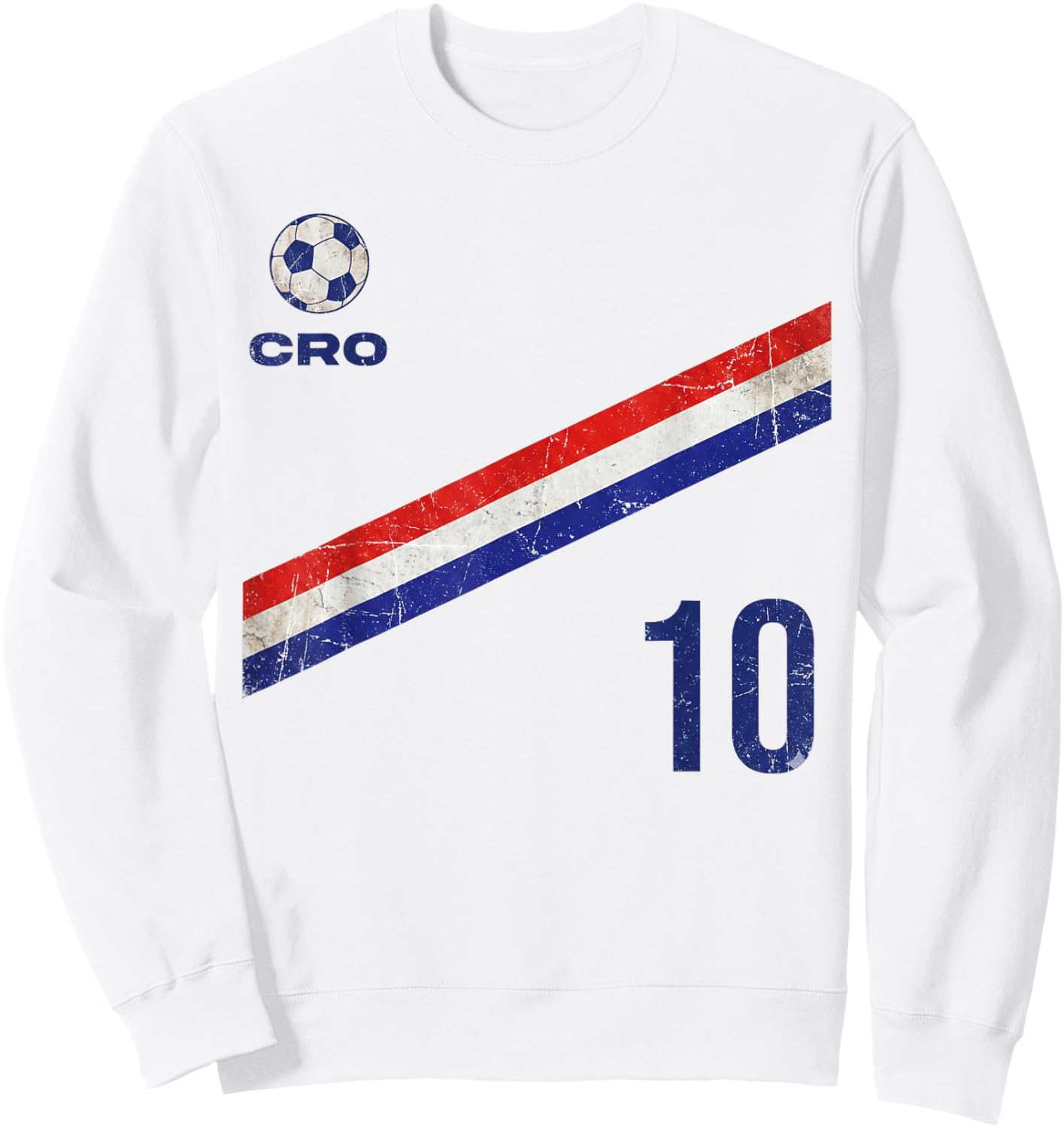 Croatia Hrvatska Flag Zagreb Croatian Jersey Retro Sweatshirt - Sweatshirt | White