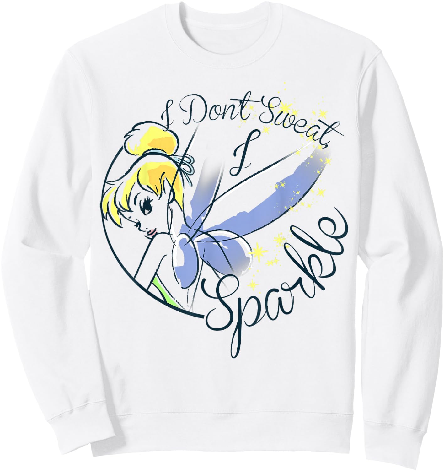 Disney Peter Pan Tinkerbell Sweat Sparkle Graphic Sweatshirt - Sweatshirt | White