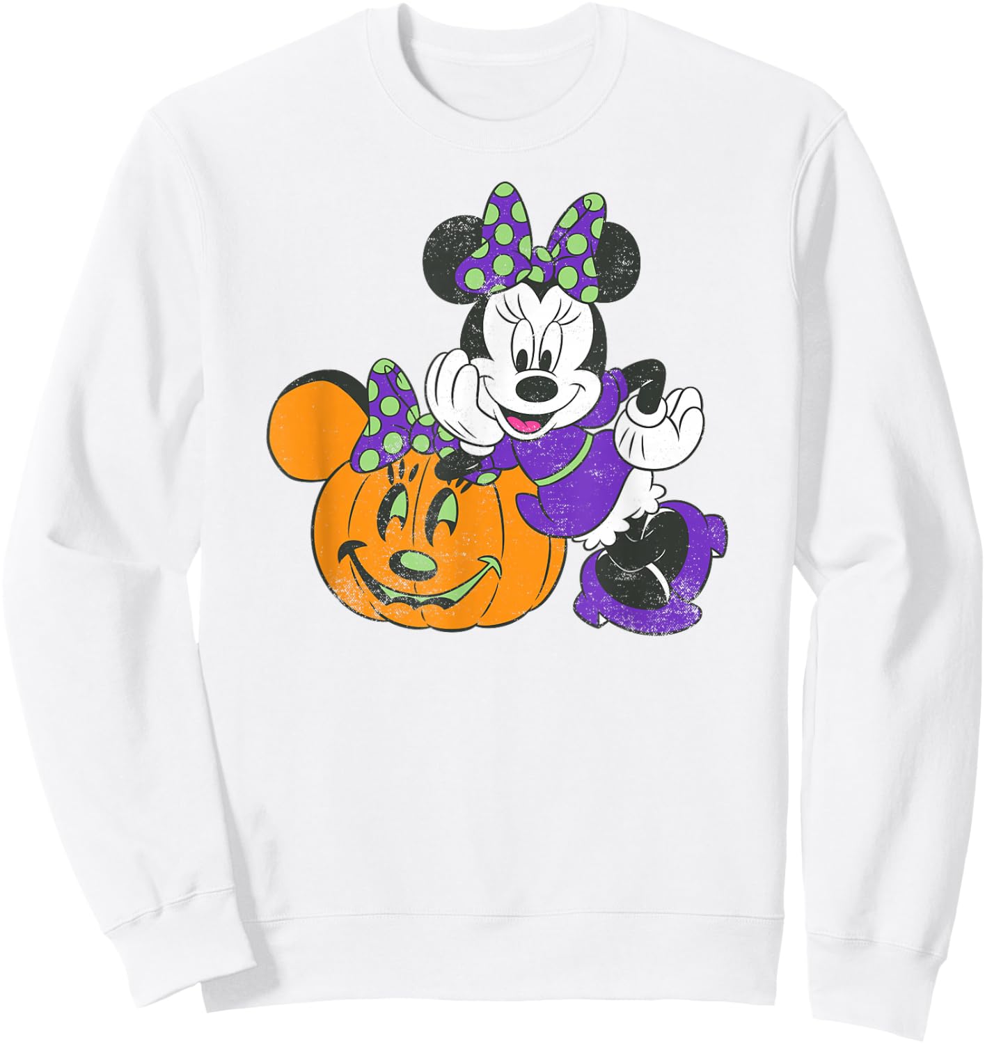 Disney Minnie Mouse Pumpkin Halloween Sweatshirt - Sweatshirt | White