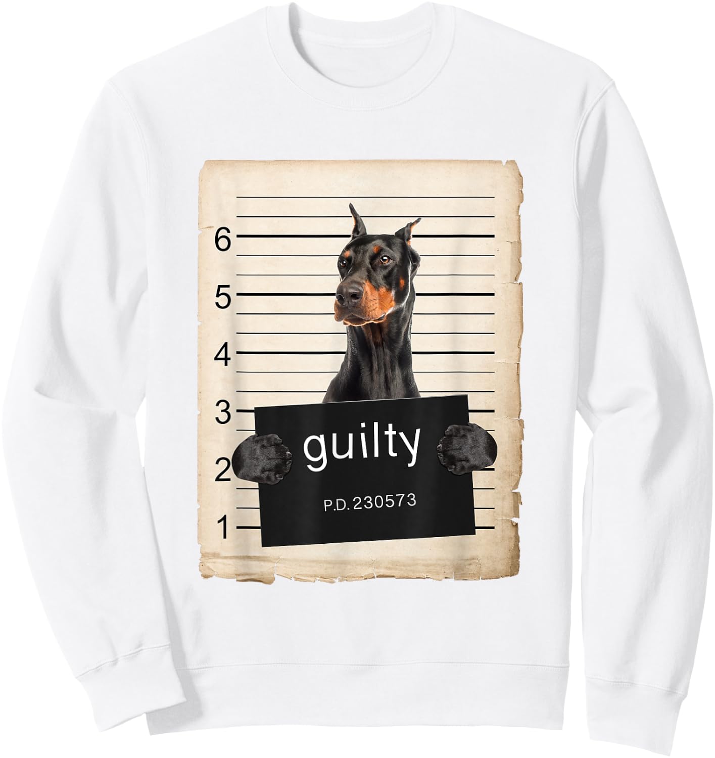 Doberman Pinscher Dog mug shot Sweatshirt - Sweatshirt | White