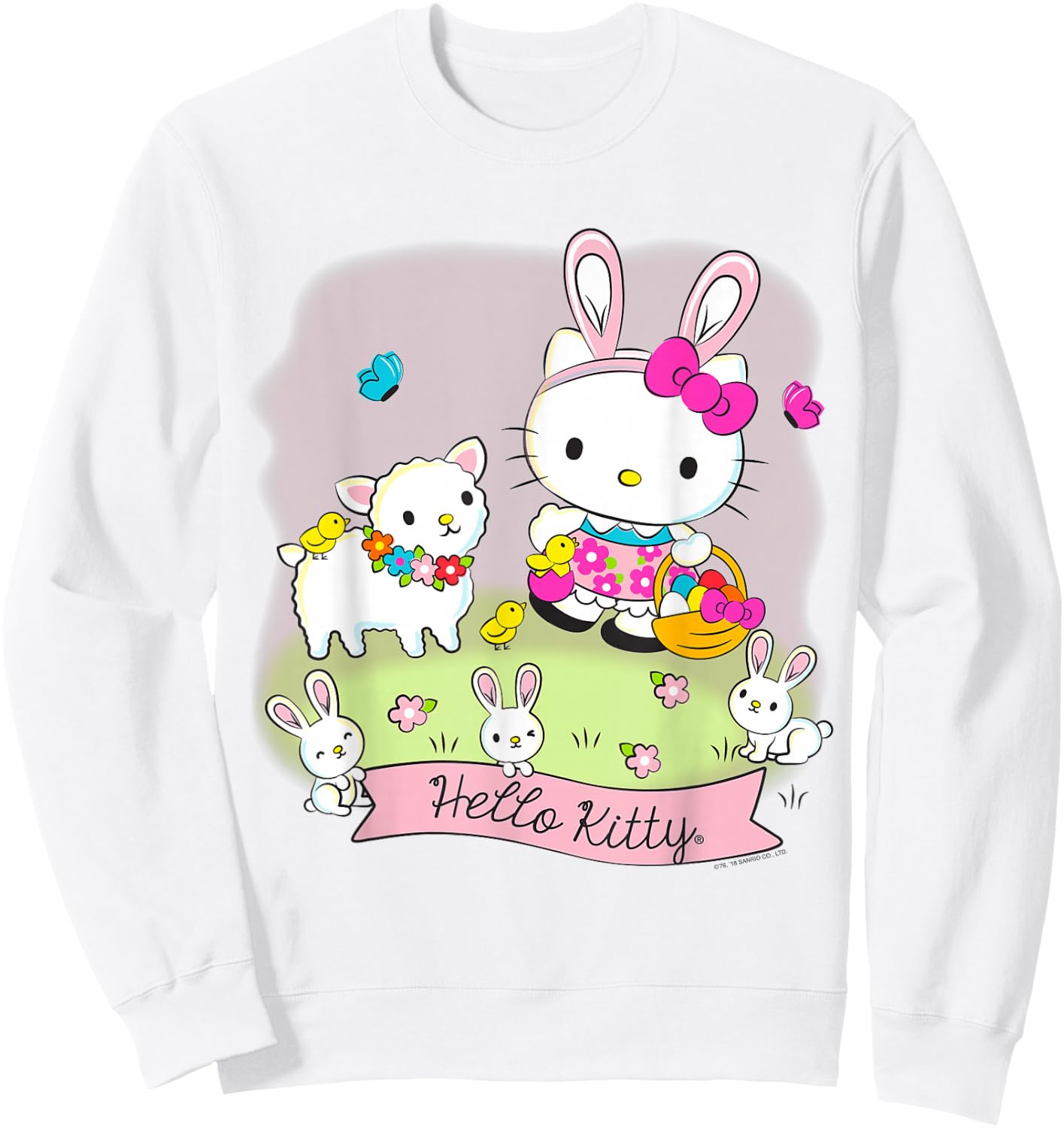 Hello Kitty and Friends Easter Scene Shirt Sweatshirt - Sweatshirt | White