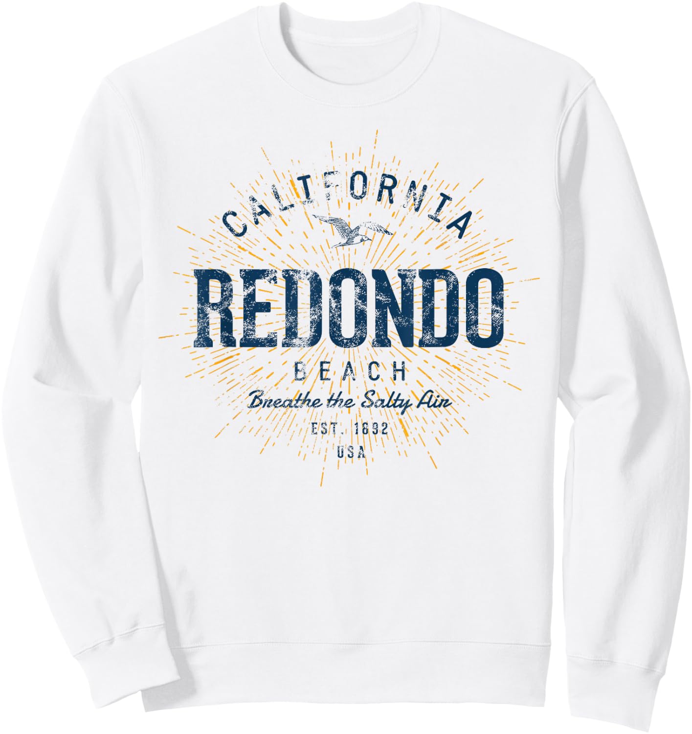 Vintage Redondo Beach Retro Sweatshirt - Sweatshirt | White