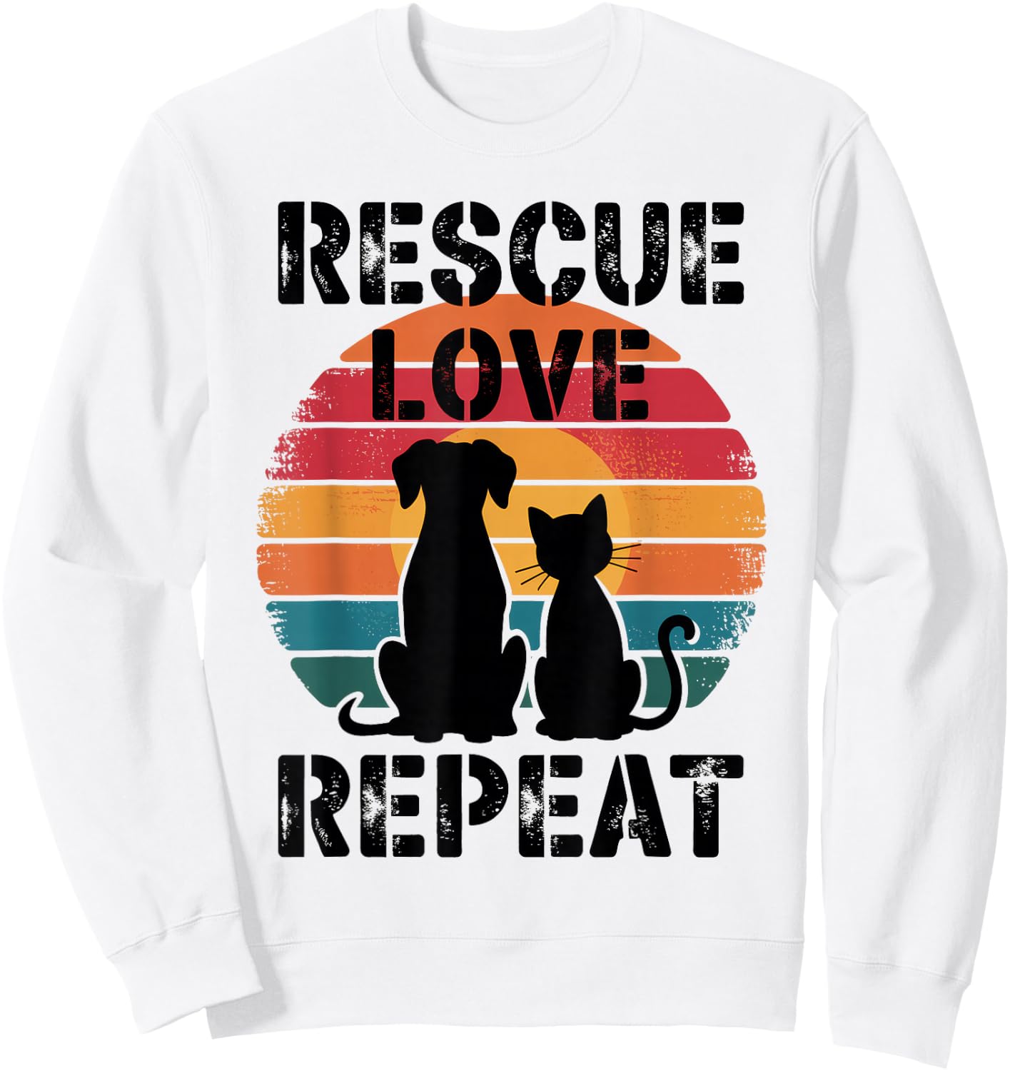 Rescue Love Repeat Sweatshirt - Sweatshirt | White