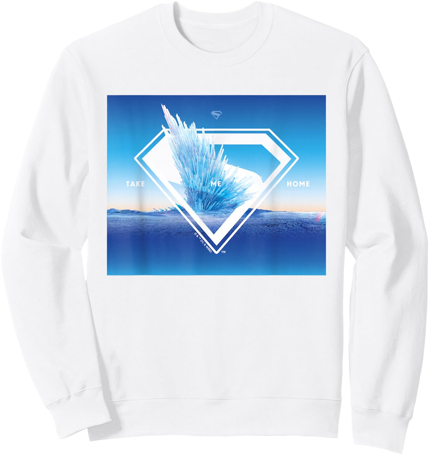 Superman (2025 Movie) Fortress of Solitude Take Me Home Sweatshirt - Sweatshirt | White