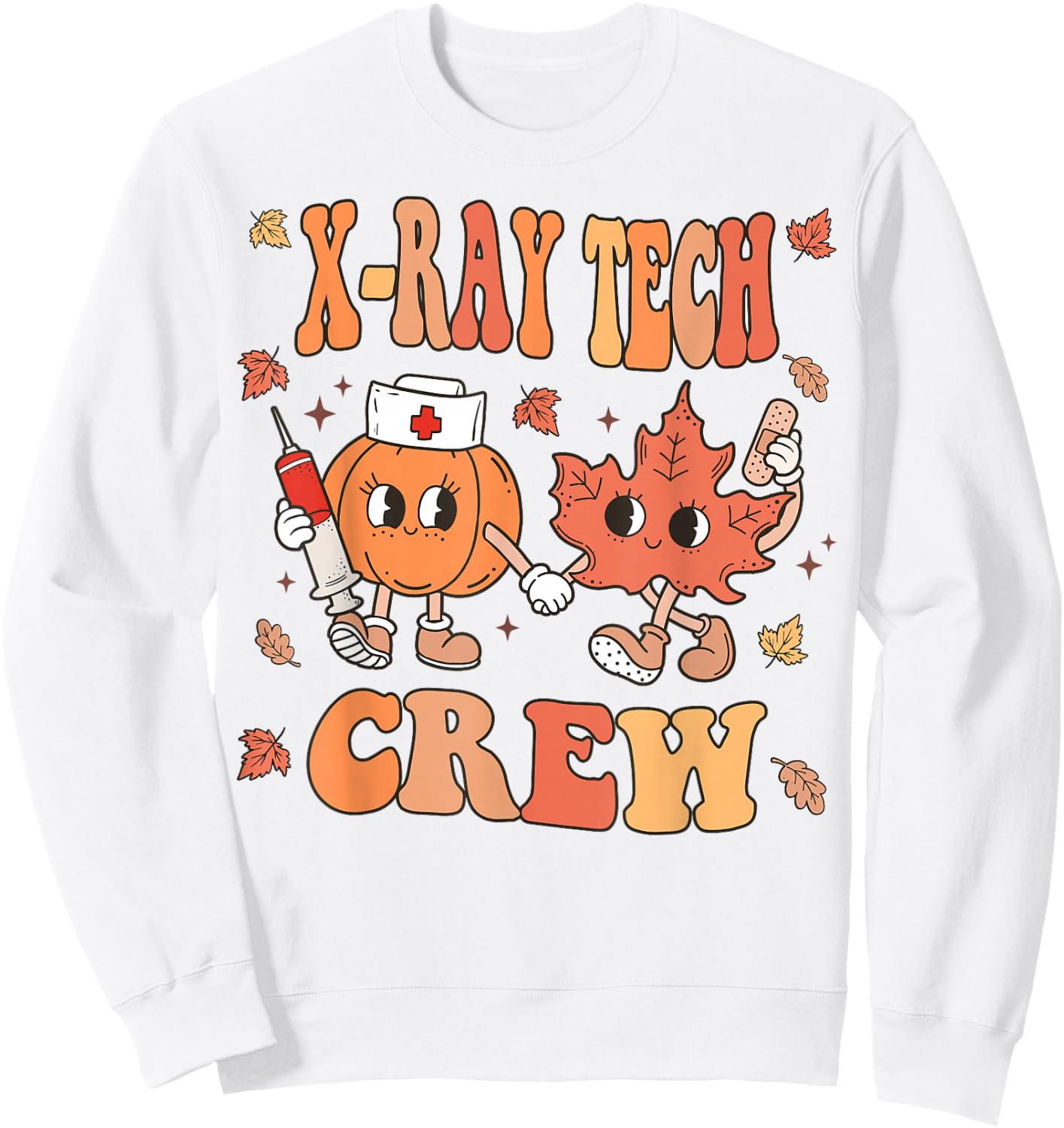 Retro Fall X-Ray Tech Crew Thanksgiving X-Ray Technologist Sweatshirt - Sweatshirt | White
