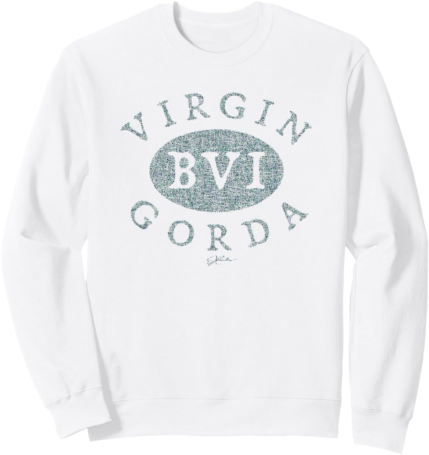 JCombs: Virgin Gorda, BVI (Distressed) Sweatshirt - Sweatshirt | White