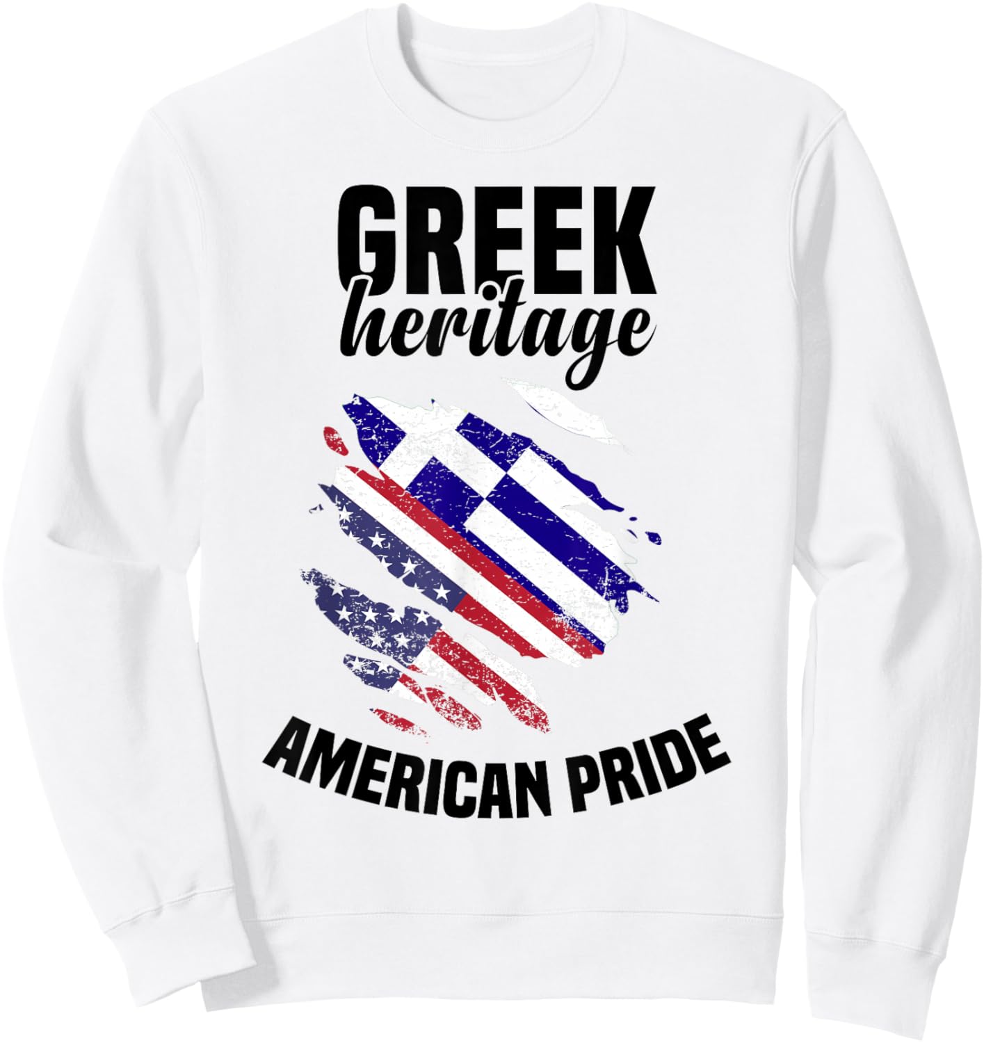 Greece Flag Outfit American Flags US Uniform Greek Sweatshirt - Sweatshirt | White