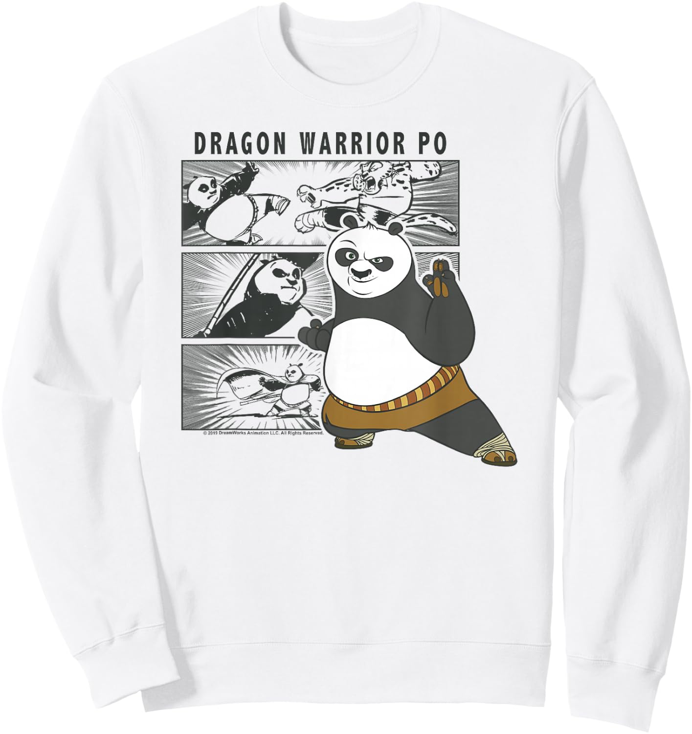 Kung Fu Panda Dragon Warrior Po Comic Panel Portrait Sweatshirt - Sweatshirt | White