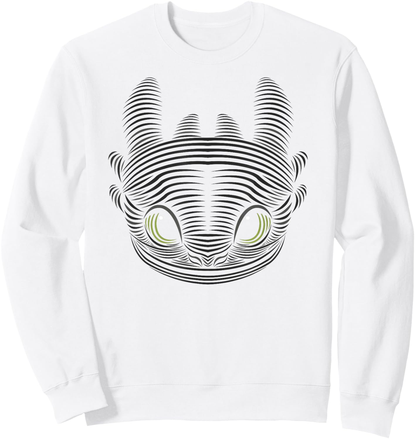 How to Train Your Dragon 3 Toothless Large Face Sweatshirt - Sweatshirt | White