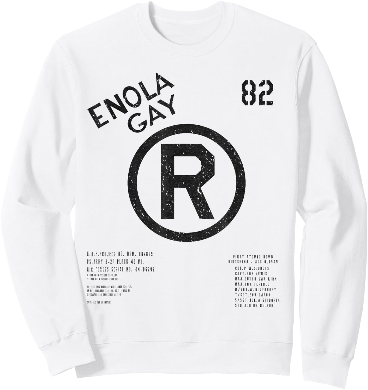 Enola Gay B-29 Superfortress WWII Aviation History Sweatshirt - Sweatshirt | White