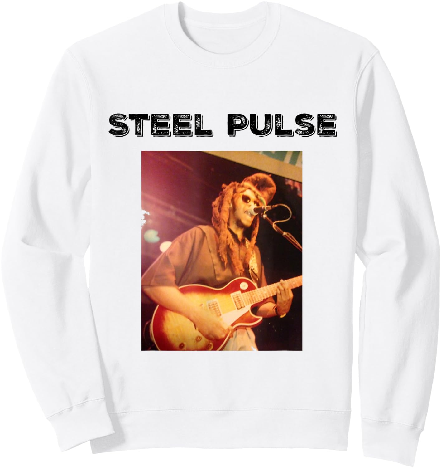 STEEL PULSE REGGAE CONCERT SHIRT David Hinds Guitar Sweatshirt - Sweatshirt | White