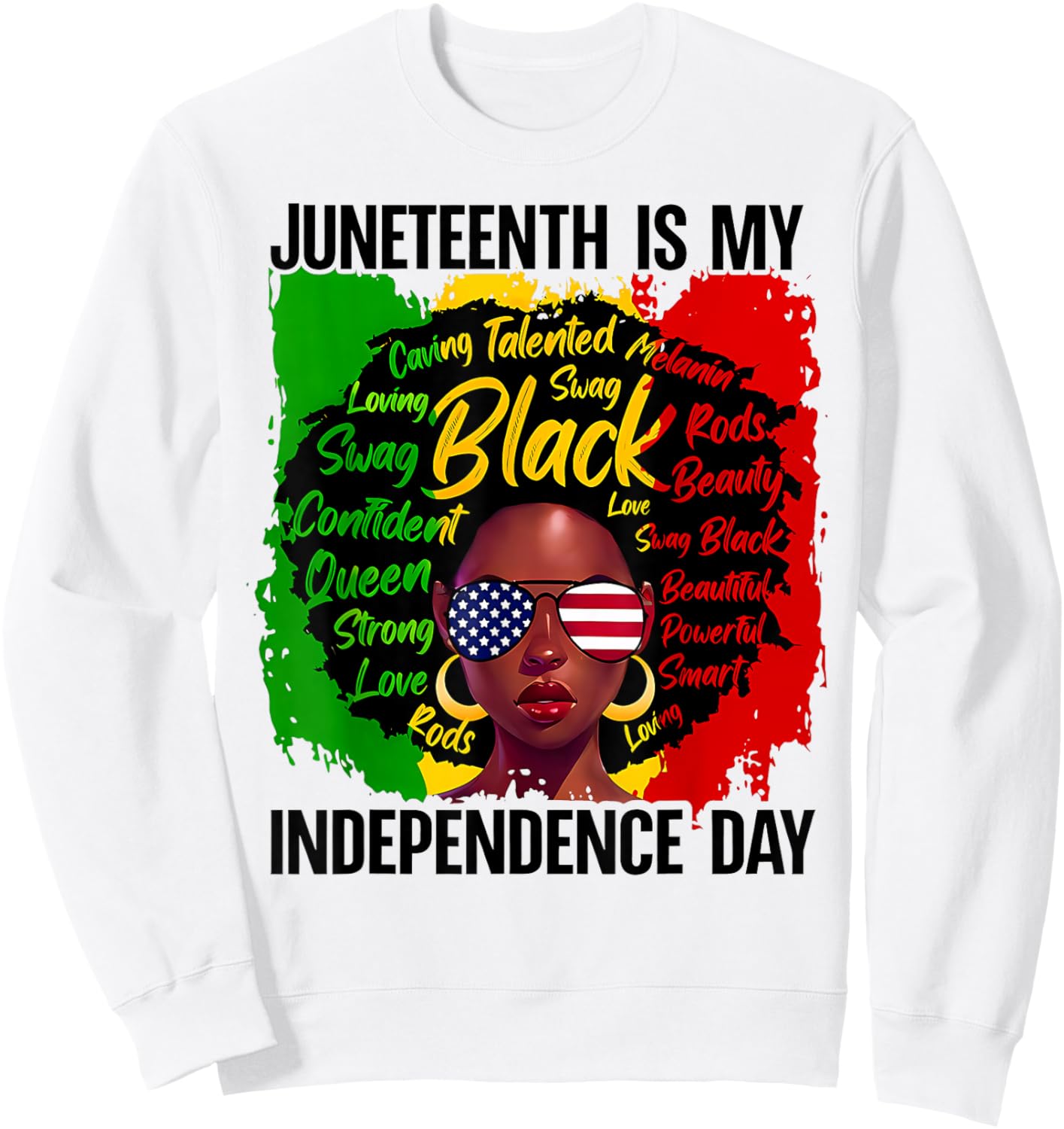 Juneteenth 1865 Freedom Day Black Women Girl African Afro Sweatshirt - Sweatshirt | White
