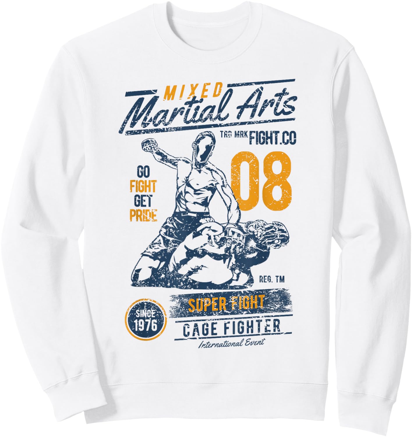 Vintage Retro MMA Outfit Men Mixed Martial Arts Sweatshirt - Sweatshirt | White