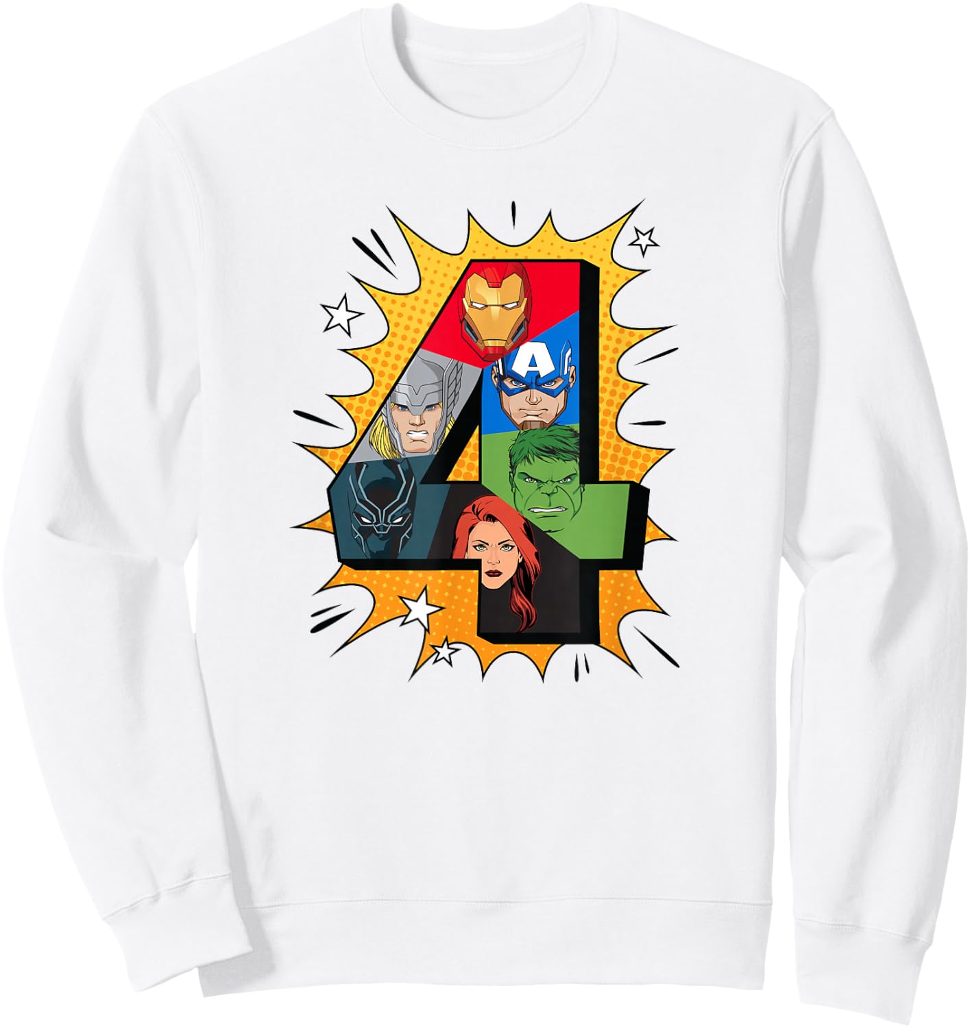 Marvel Avengers Comic Super Heroes 4th Birthday Sweatshirt - Sweatshirt | White