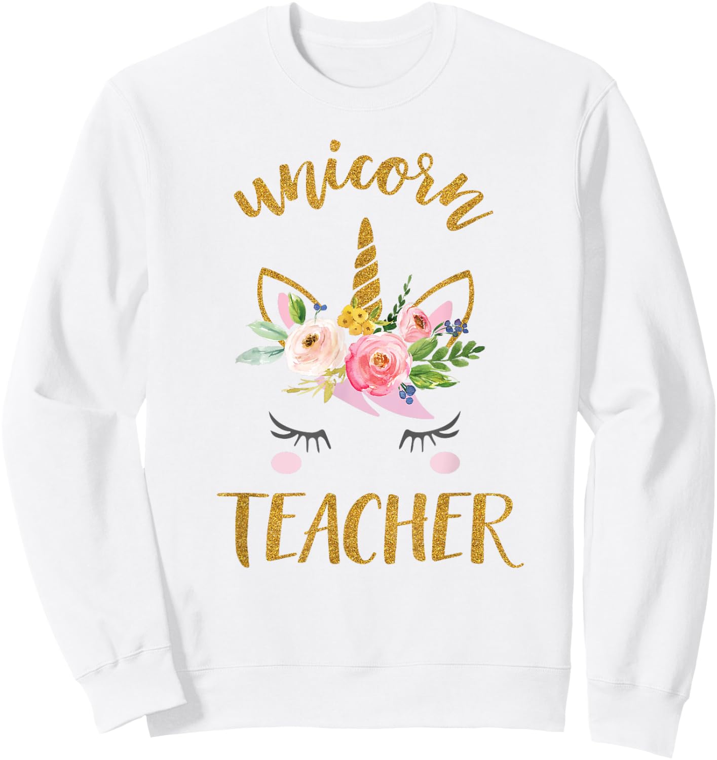 Unicorn Teacher Shirt, Teacher Appreciation Gift Sweatshirt - Sweatshirt | White
