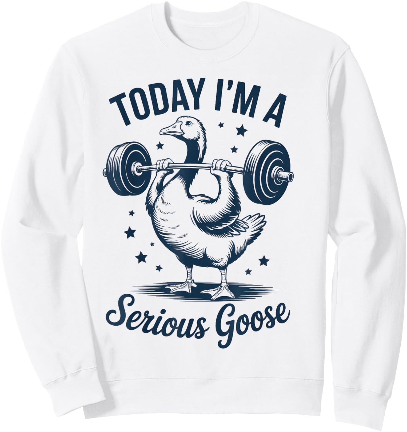 Today I'm a Serious Goose Funny Weight Lifting Gym Workout Sweatshirt - Sweatshirt | White