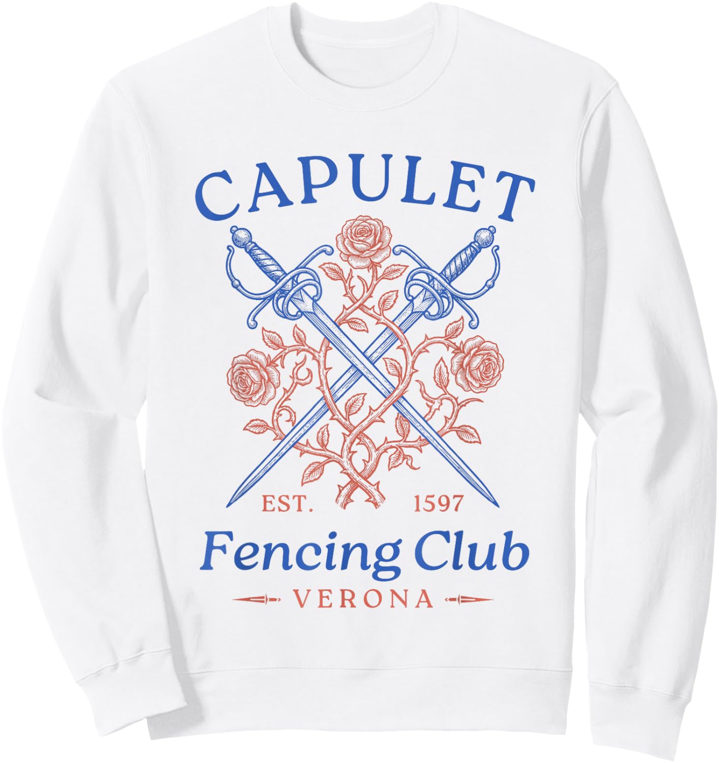 Capulet Fencing Club Romeo and Juliet Funny Book Lover Sweatshirt - Sweatshirt | White