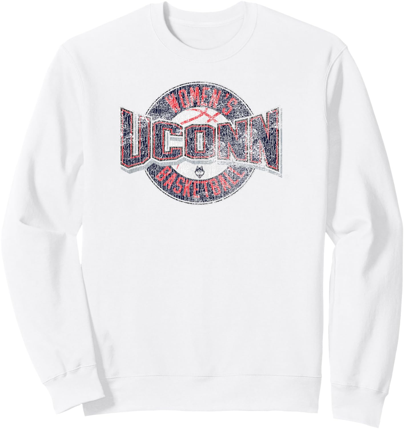Connecticut Huskies Women's Basketball Distressed Gray Sweatshirt - Sweatshirt | White