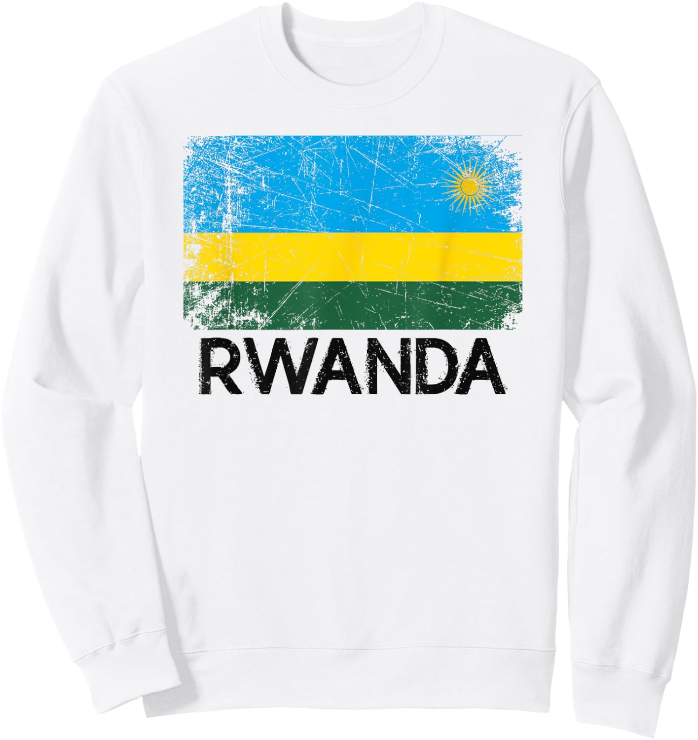 Rwandan Flag | Vintage Made In Rwanda Gift Sweatshirt - Sweatshirt | White