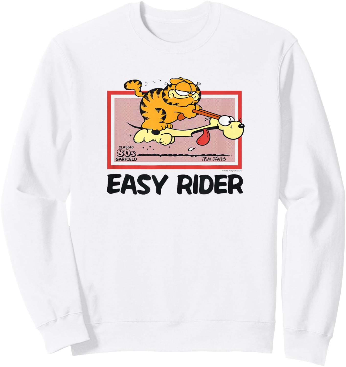Garfield Vintage Easy Rider Sweatshirt - Sweatshirt | White