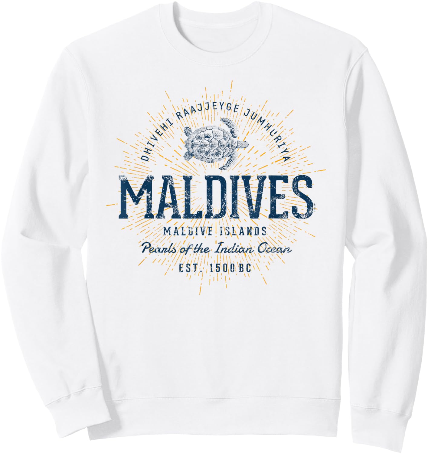 Vintage Maldives Retro Sweatshirt - Sweatshirt | White