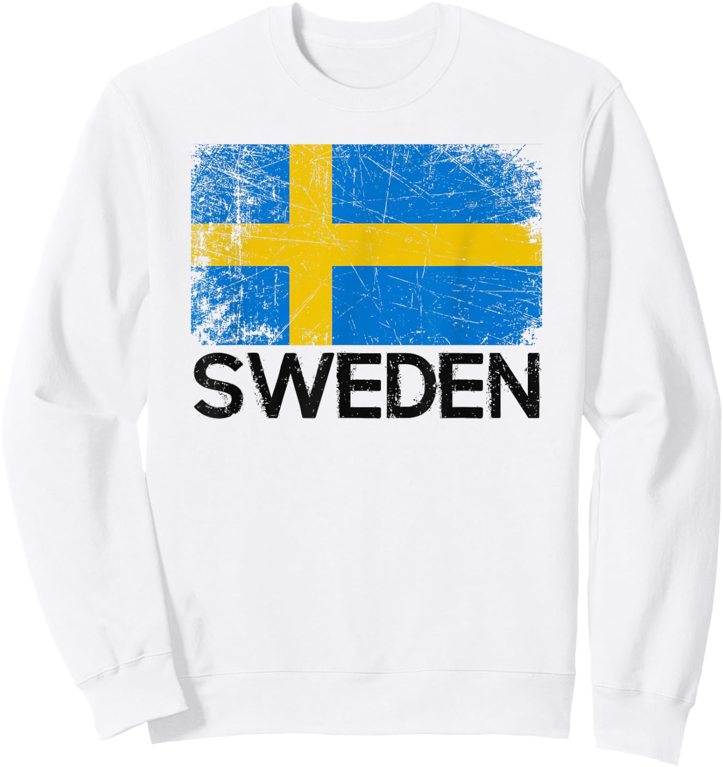 Swedish Flag | Vintage Made In Sweden Gift Sweatshirt - Sweatshirt | White