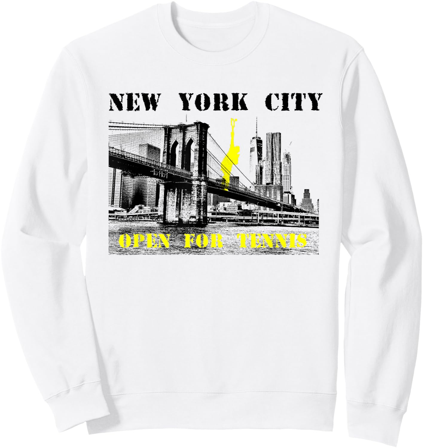 New York Open for Tennis | NYC Skyline Tennis Sweatshirt - Sweatshirt | White